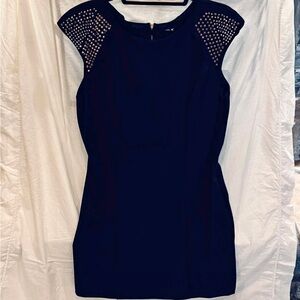 Black studded shoulder dress from the brand Allen B.